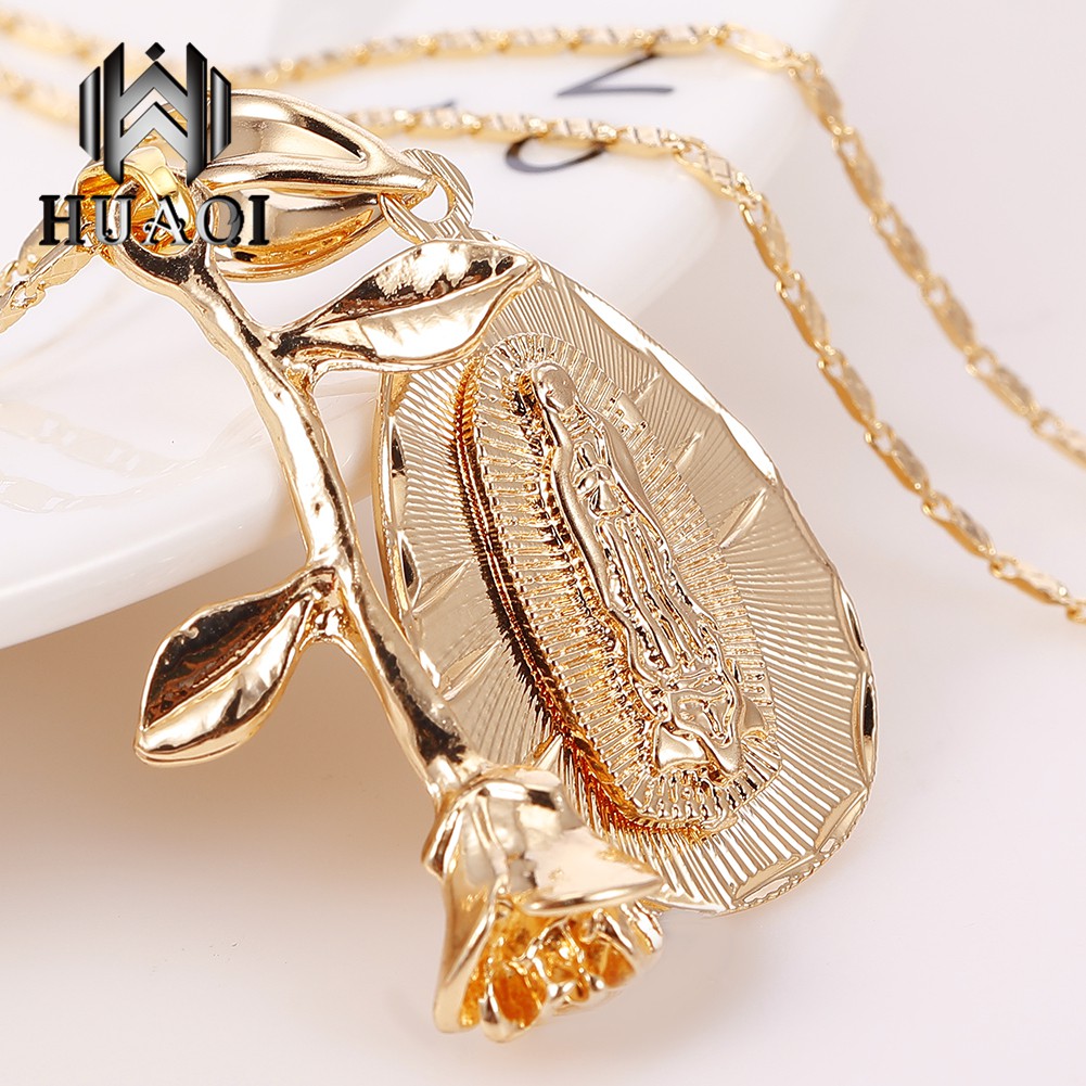 Collar con colgante De Flor chapado en oro De 18k/joyería Para fiesta