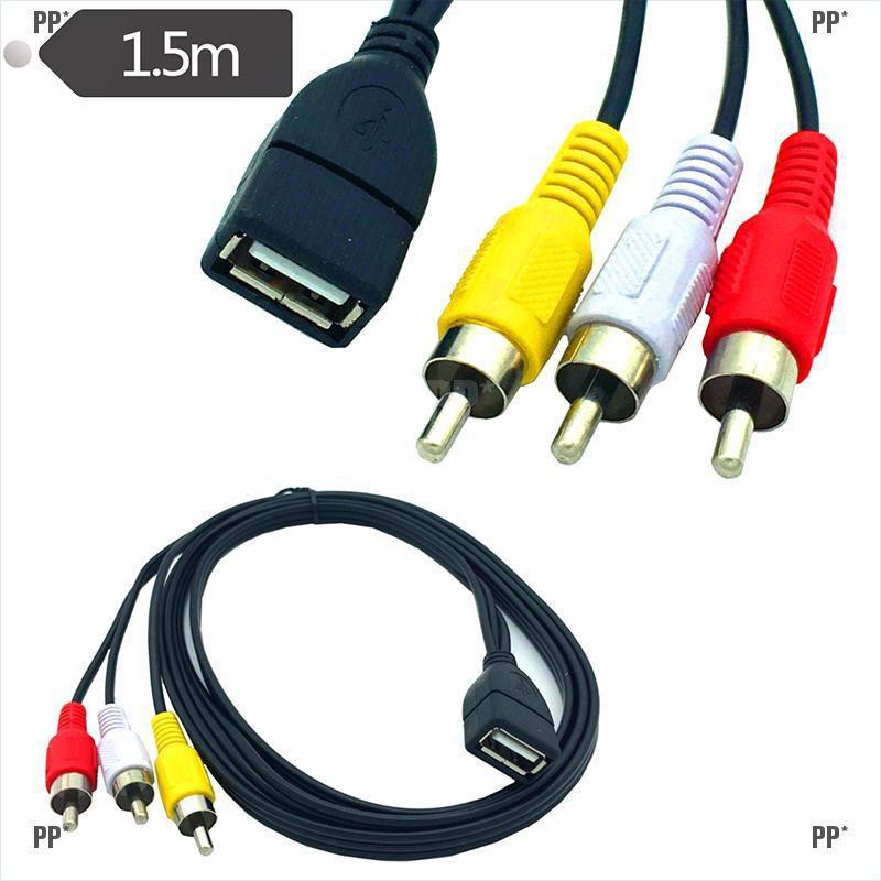 Cable adaptador de videocámara pp*5feet/m usb hembra a 3 rca macho