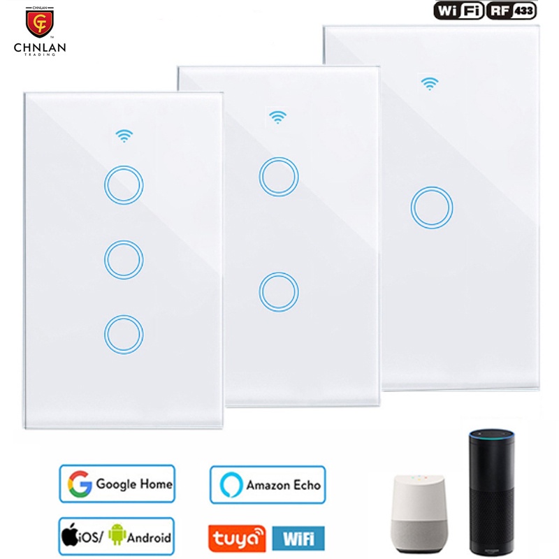 Chnlan Tuya WiFi Smart Touch Light Interruptor De Pared Sin Cable