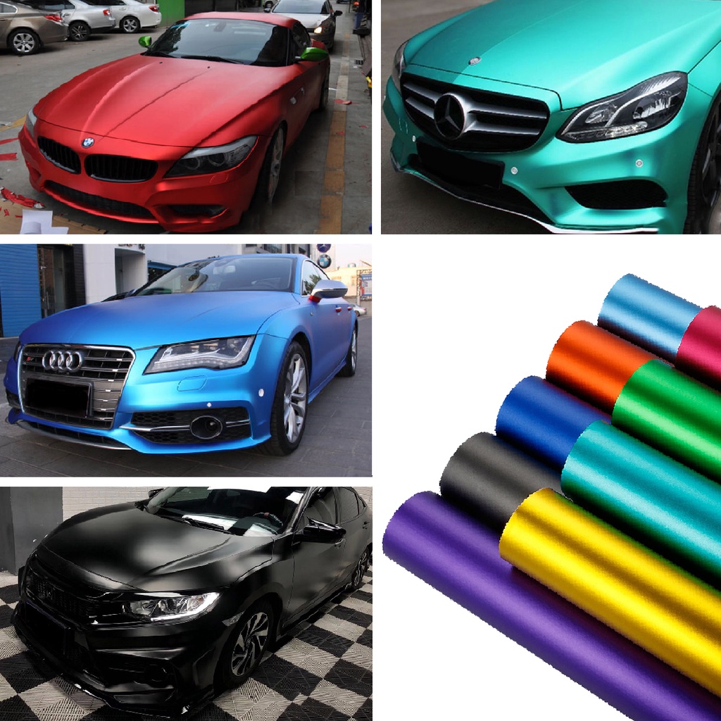 Vinil Wrap Automotriz Mate Cromo Calidad Premium 1.52x1m Shopee México