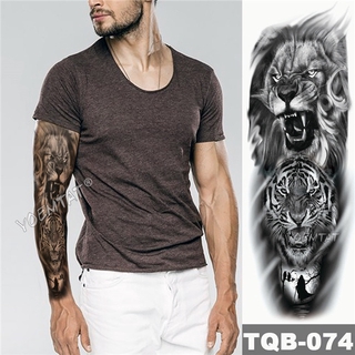 Gran Brazo Manga Tatuaje Boceto León Tigre Impermeable Personalidad Temporal Tatoo Pegatina Salvaje Feroz Animal Hombres Completo | Shopee México 320_x_320_jpg
