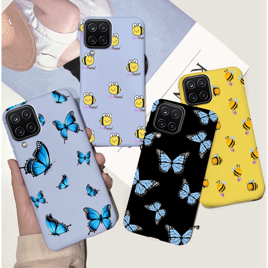 Carcasa Suave Para Samsung Galaxy A12 A02S A32 A42 A52 5G A32 4G Candy Mariposa Patrón De Silicona Mate Tpu Cubierta Del Teléfono | Shopee México