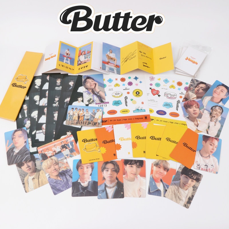Kpop BTS Butter Album Cream Peaches Ver. Photo Card Folded Message Card Film Strip Stickers