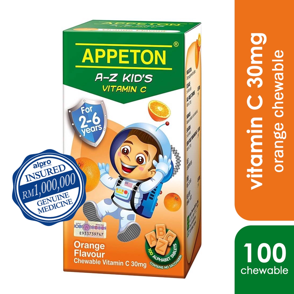 Appeton AZ Kids Vitamin C Orange (100's) Exp. Date 01/2022 Shopee Malaysia
