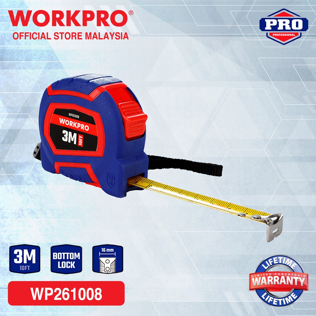 WORKPRO Tape Measure With Nylon Coated Blade Shopee Malaysia