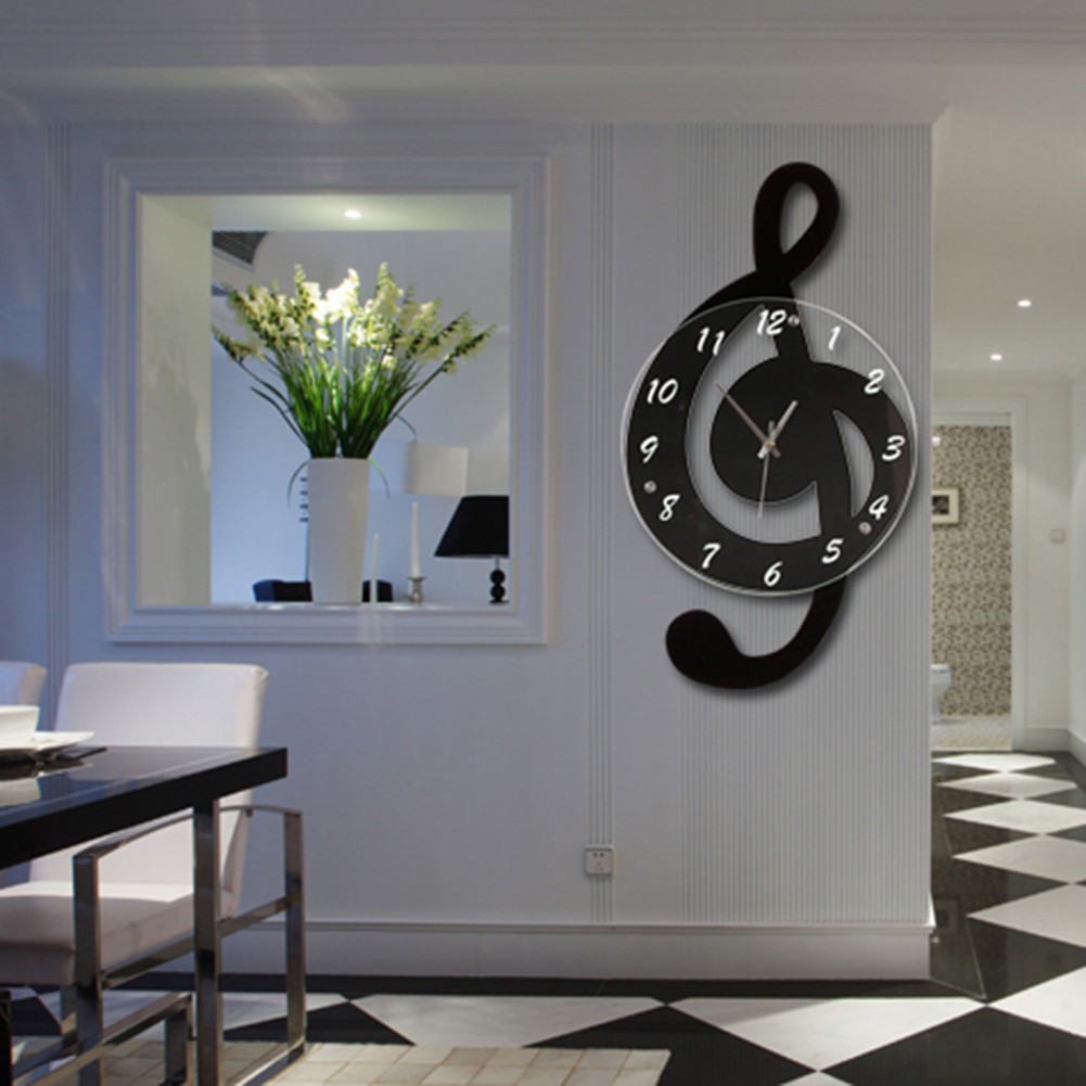 GClef Music Wall Clock Modern Minimalist Wall Clock Quartz Movement