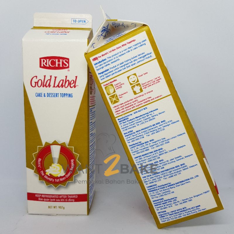 🎂WANT2BAKE🎂RICH GOLD LABEL WHIPPING CREAM/ NON DAIRY WHIPPING CREAM