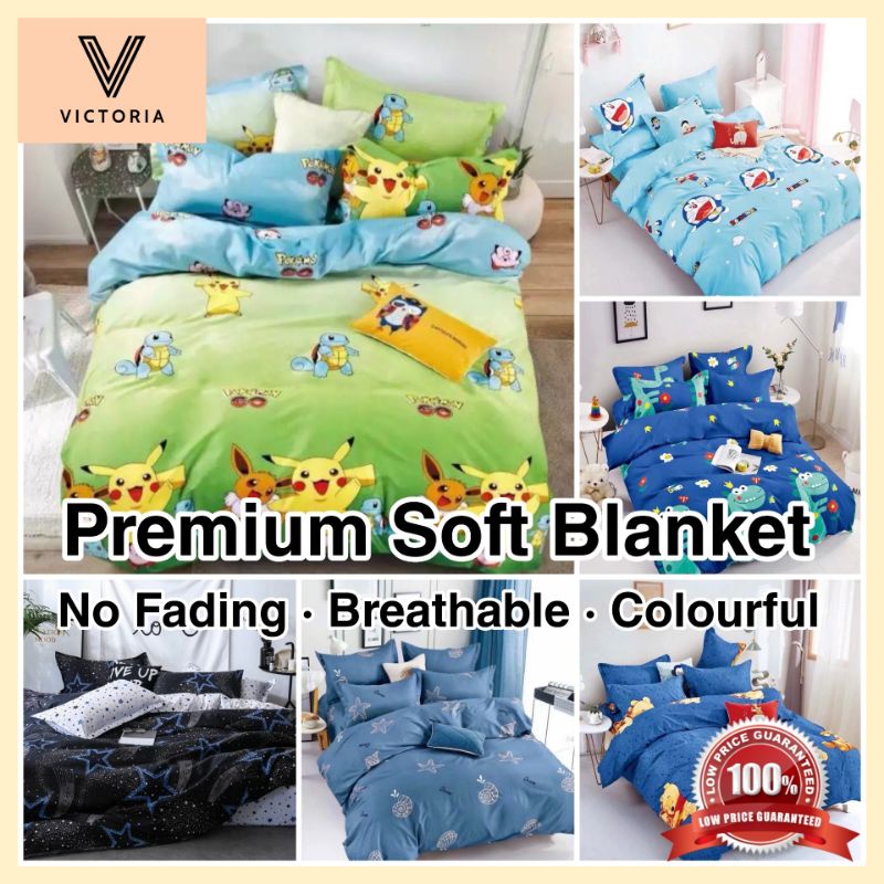 Premium Cotton Comforter Quilt Single/Queen Blanket / Selimut Tidur