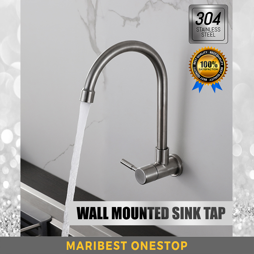 FK304555SS 304 STAINLESS STEEL WALL KITCHEN SINK TAP Shopee Malaysia