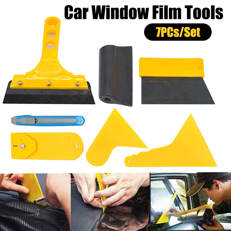 7Pack Window Film Handle Scraper Stain Tool Set Films Cutters Wrapping