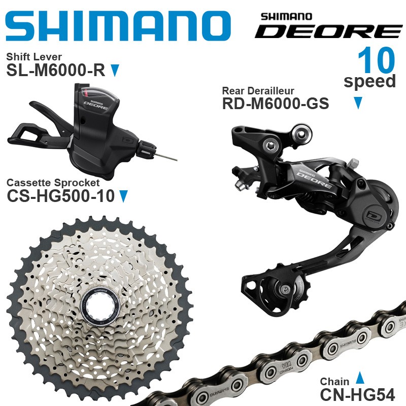 Shimano deore m6000 10v groupset with right shifter rear derailleur