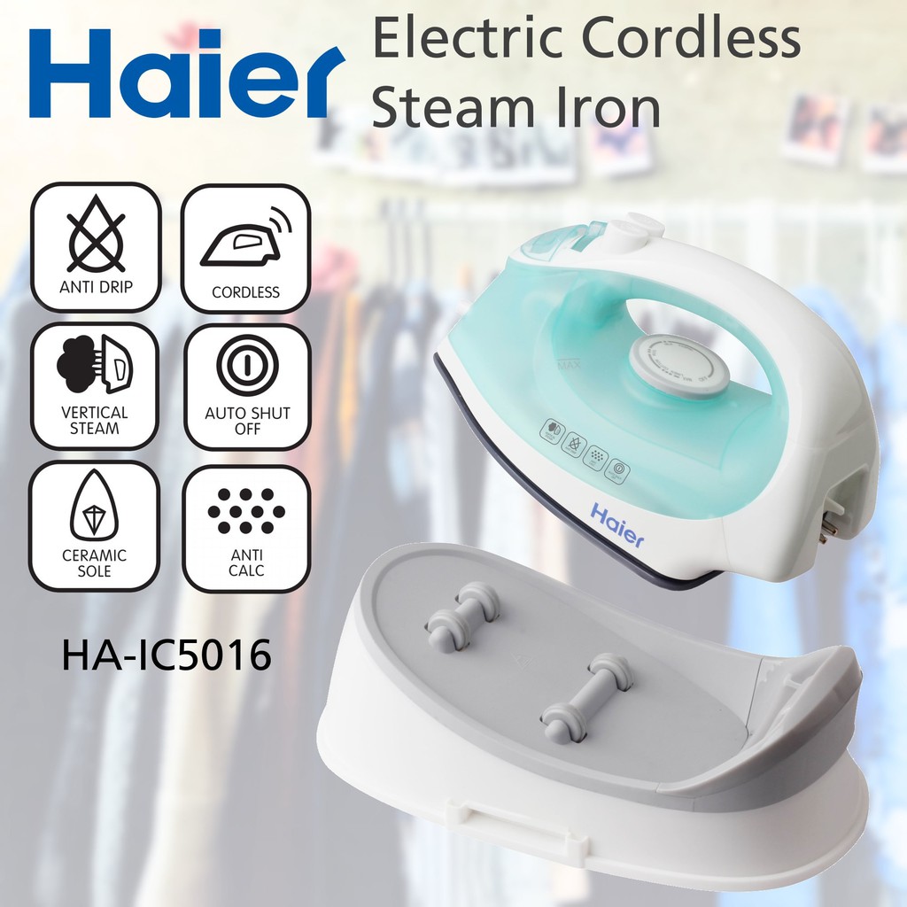 [READY STOCK] Haier Cordless Steam Iron HAIC5016 (Seterika) Shopee