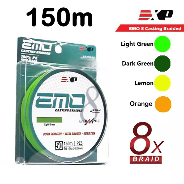 EXP EMO BRAID 150M 8 CORE CASTING BRAID JIGGING BRAID TALI BENANG