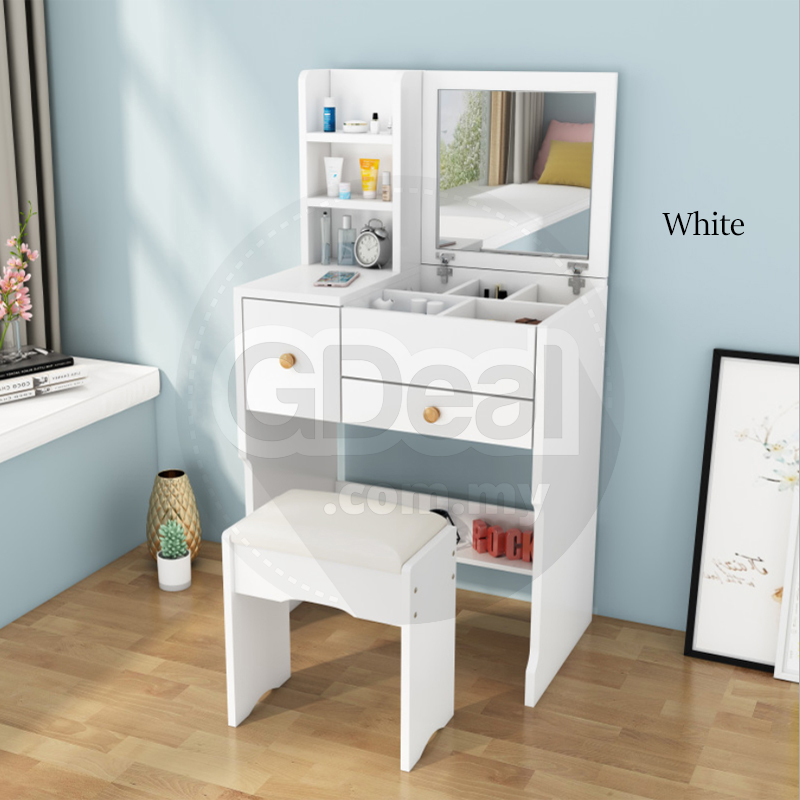 GDeal Small Dressing Table Clamshell Storage Integrated Space