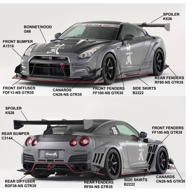 Nissan skyline gtr35 gtr r 35 r35 varis kamikaze R super sonic wide