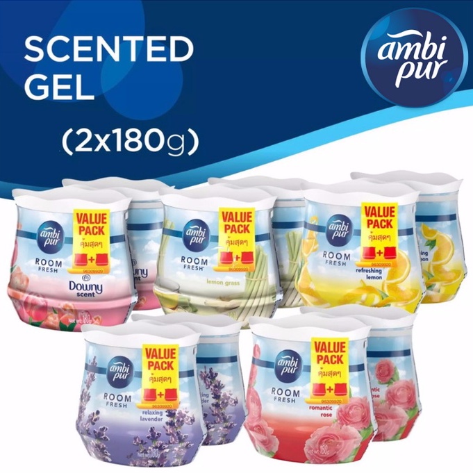 Ambi Pur Air Freshener Room Fresh Scented Gel Downy / Lavender