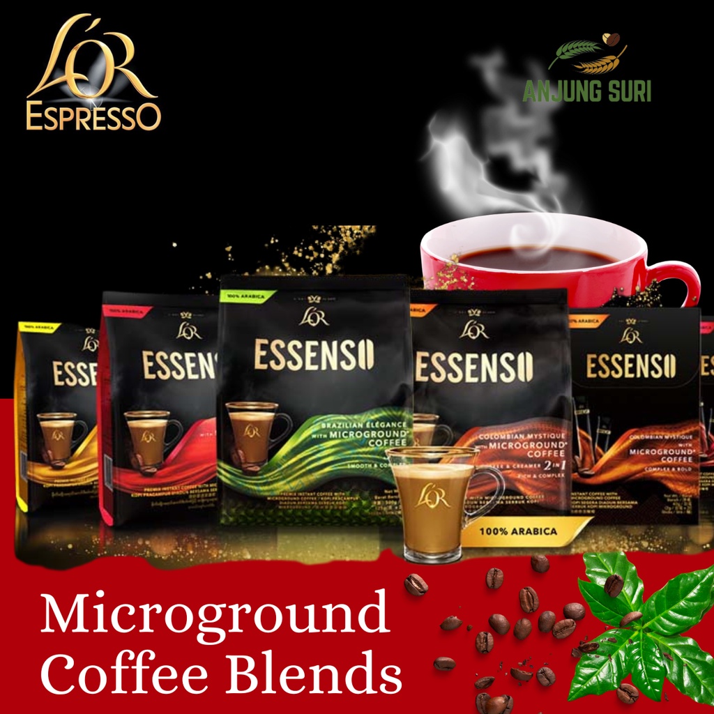 L’OR Essenso Black Coffee Diet 2 in 1 Microground Cofee 3 in 1 Kopi