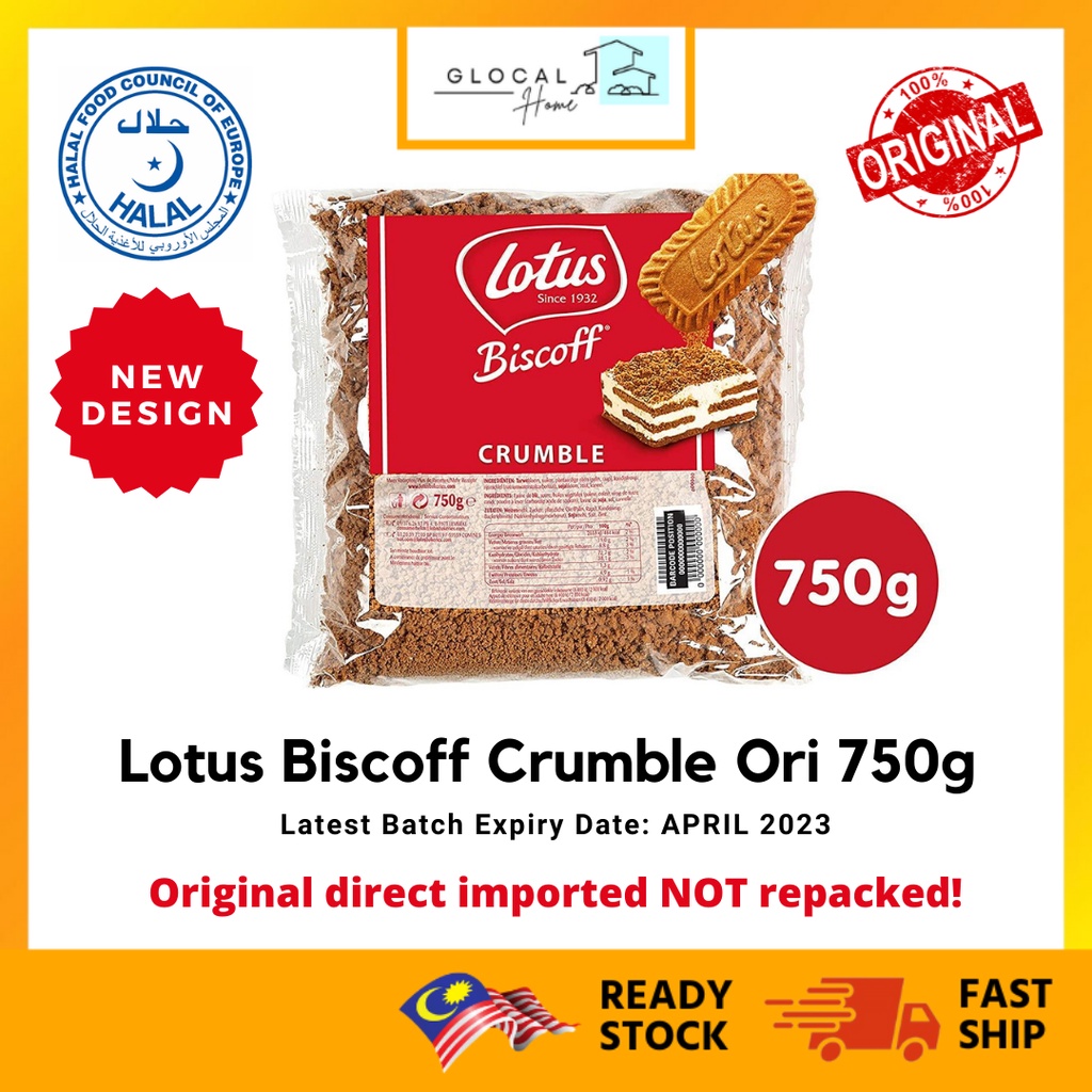 LOTUS BISCOFF CRUMBLE ORI 750G EXPIRY APRIL 2023 BISCOFF BISCUIT 250G