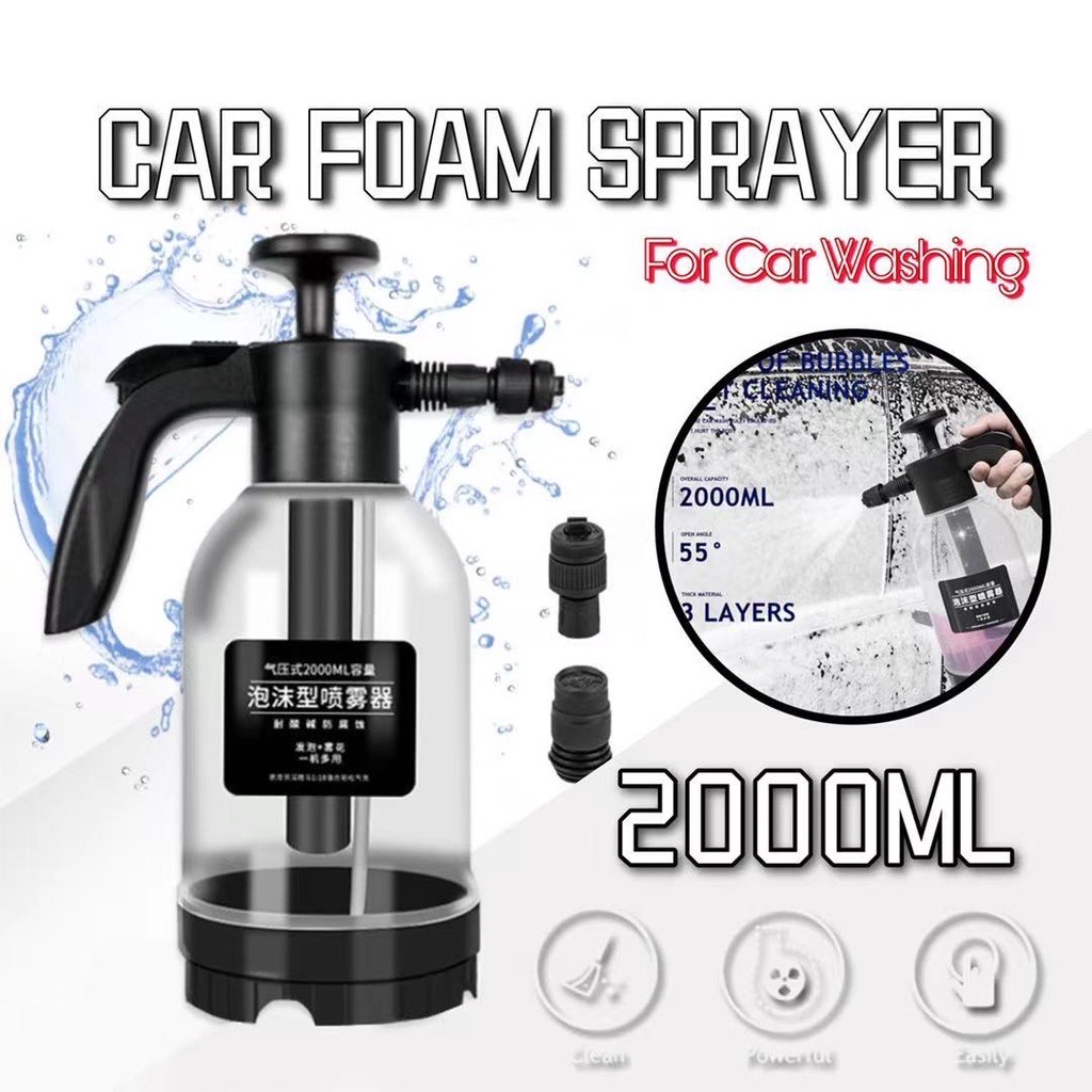 Ready Stock 2000ML Foam Wash Car Spray Bottle High Pressure Spray Gun