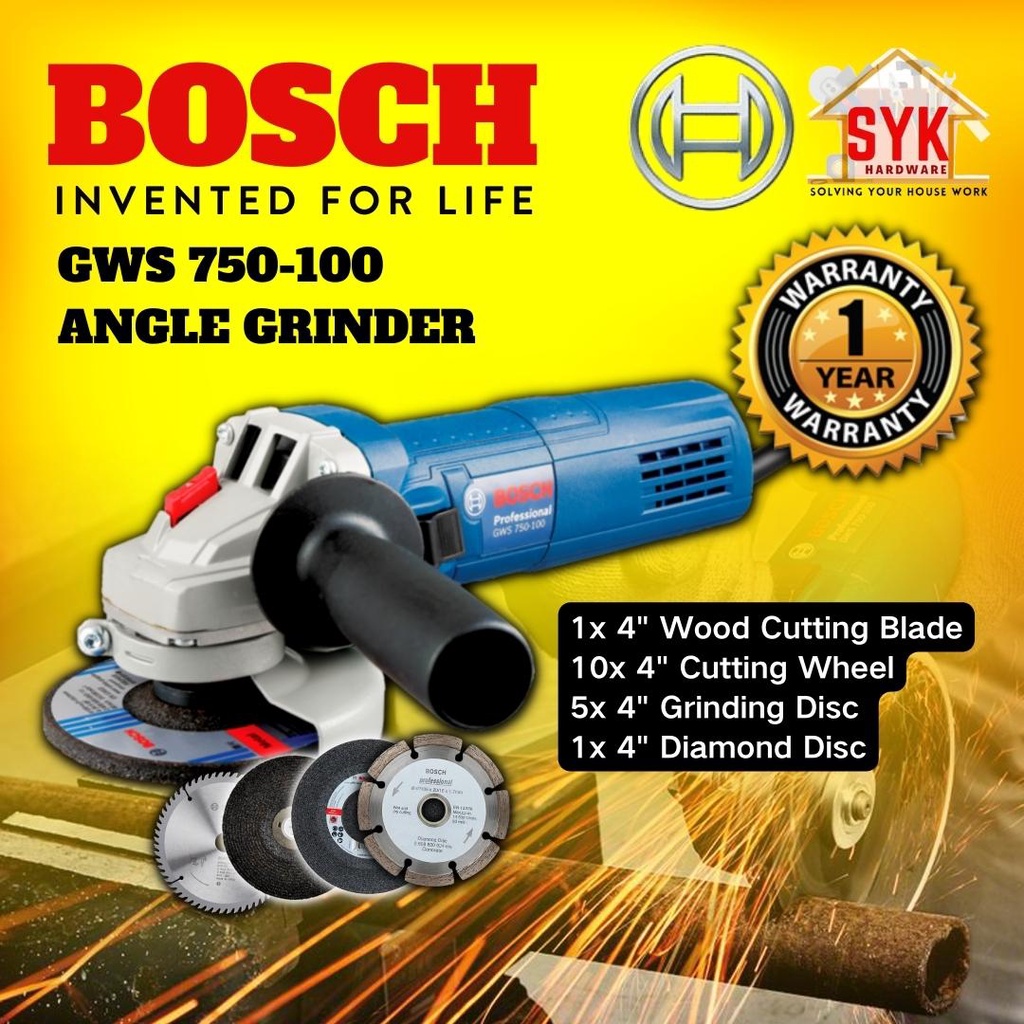 SYK BOSCH GWS 750100 Angle Grinder Bosch Grinder Machine Mesin