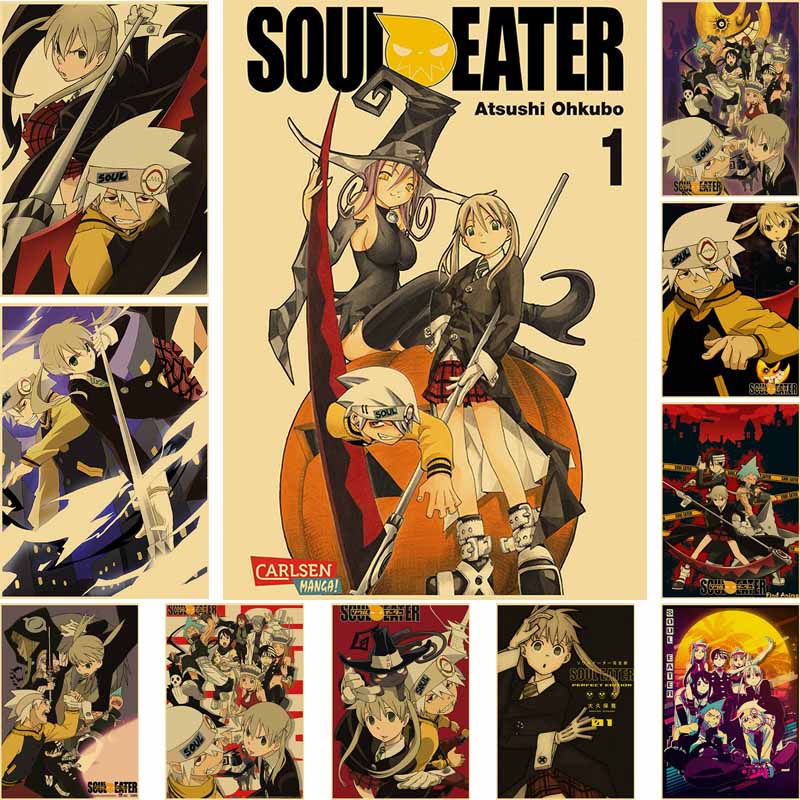 Classic Anime Soul Eater Posters Retro Kraft Paper Anime Poster