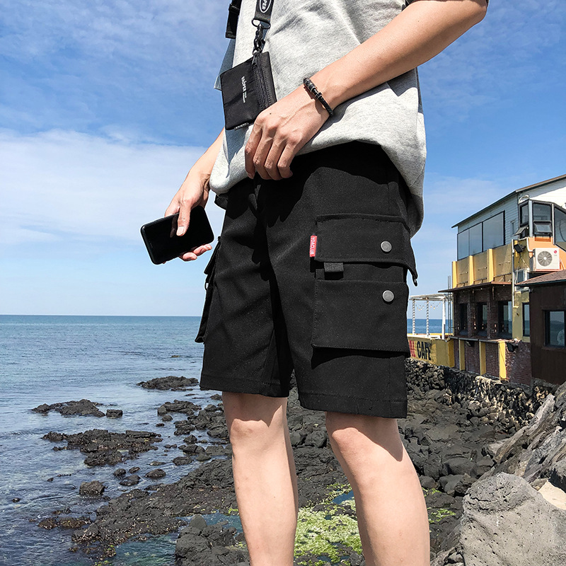 【EI KA 】S3XL Cargo shorts original Big pocket Summer Allmatch Loose