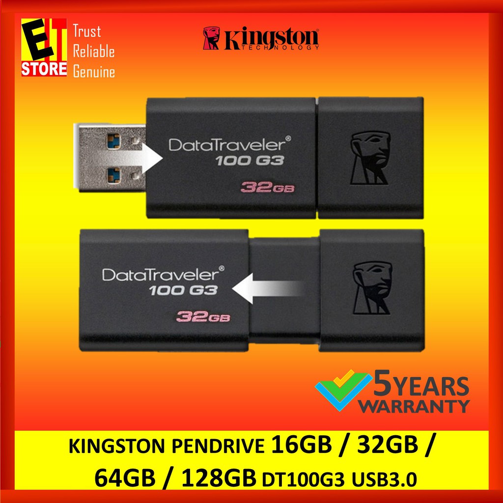 KINGSTON PENDRIVE 32GB / 64GB / 128GB (DT100G3) USB3.0 Shopee Malaysia