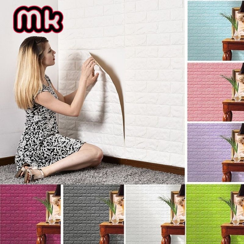 DIY 3D Wallpaper Home Sticker Wall Decor 70x77cm Shopee Malaysia