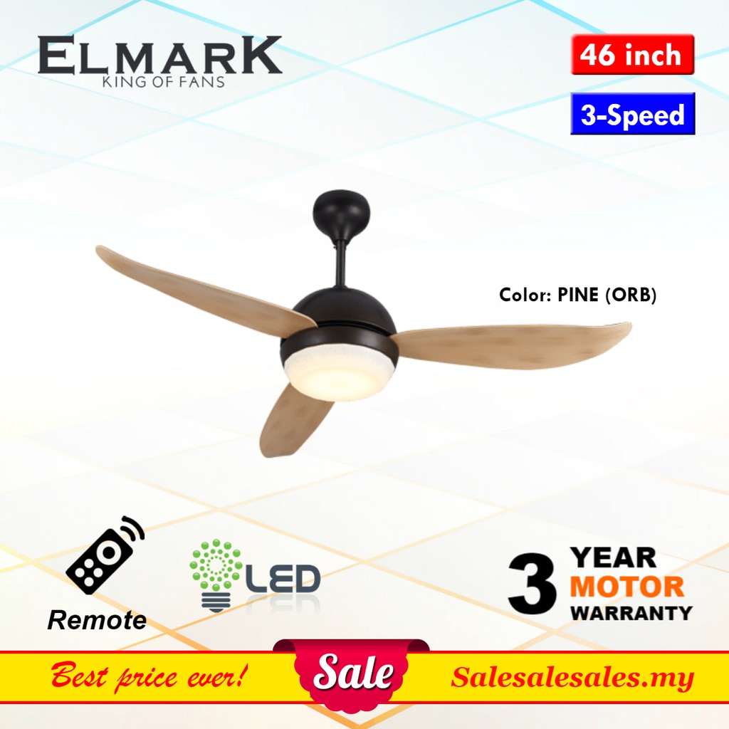 Elmark SWIFT 46" Remote Ceiling Baby Designer Fan with 3Tone LED Light