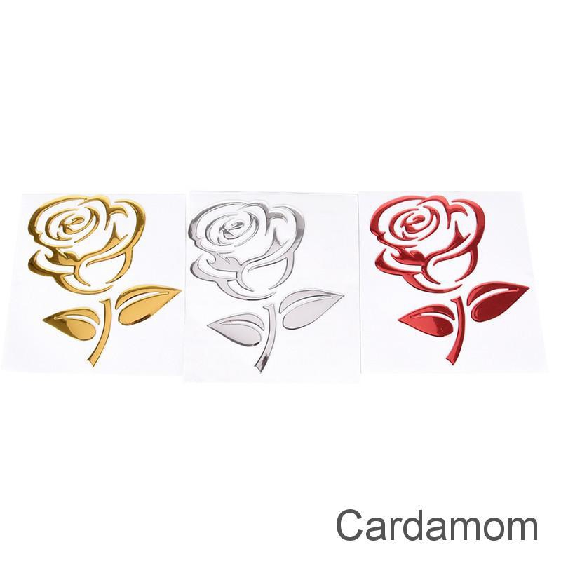 [CARD&ph] Reflective 3D Cutout Rose Auto Sticker Body Decor Flower Car Sticker Shopee Malaysia