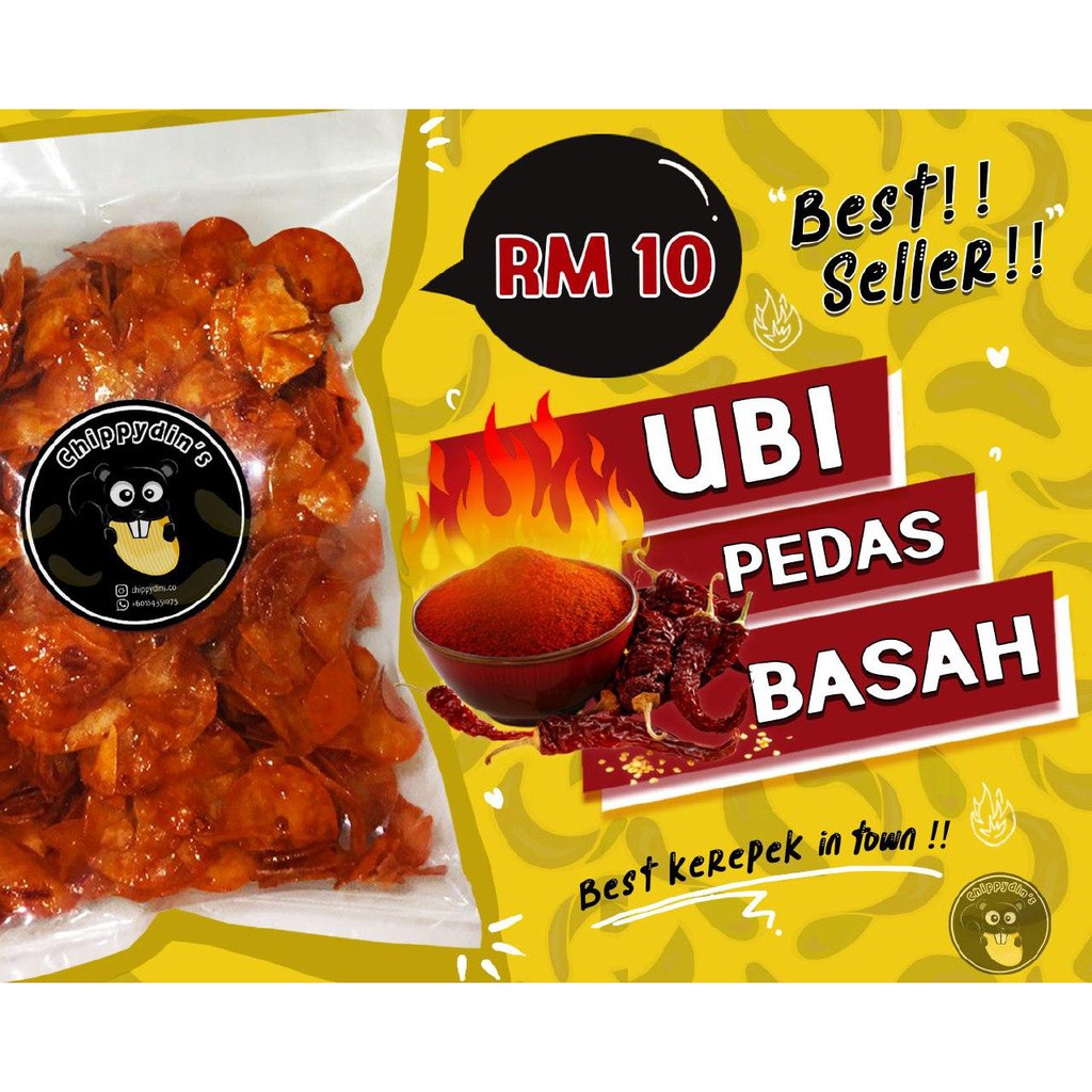 kerepek ubi pedas basah