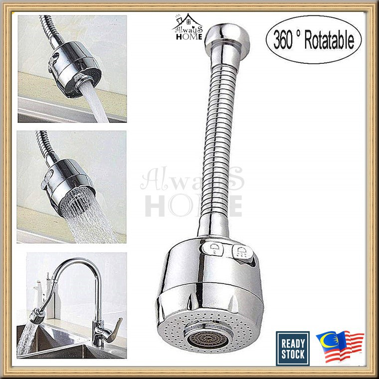 Turbo Flex 360 Flexible Hose Faucet Sprayer Double Swivel Kitchen Water