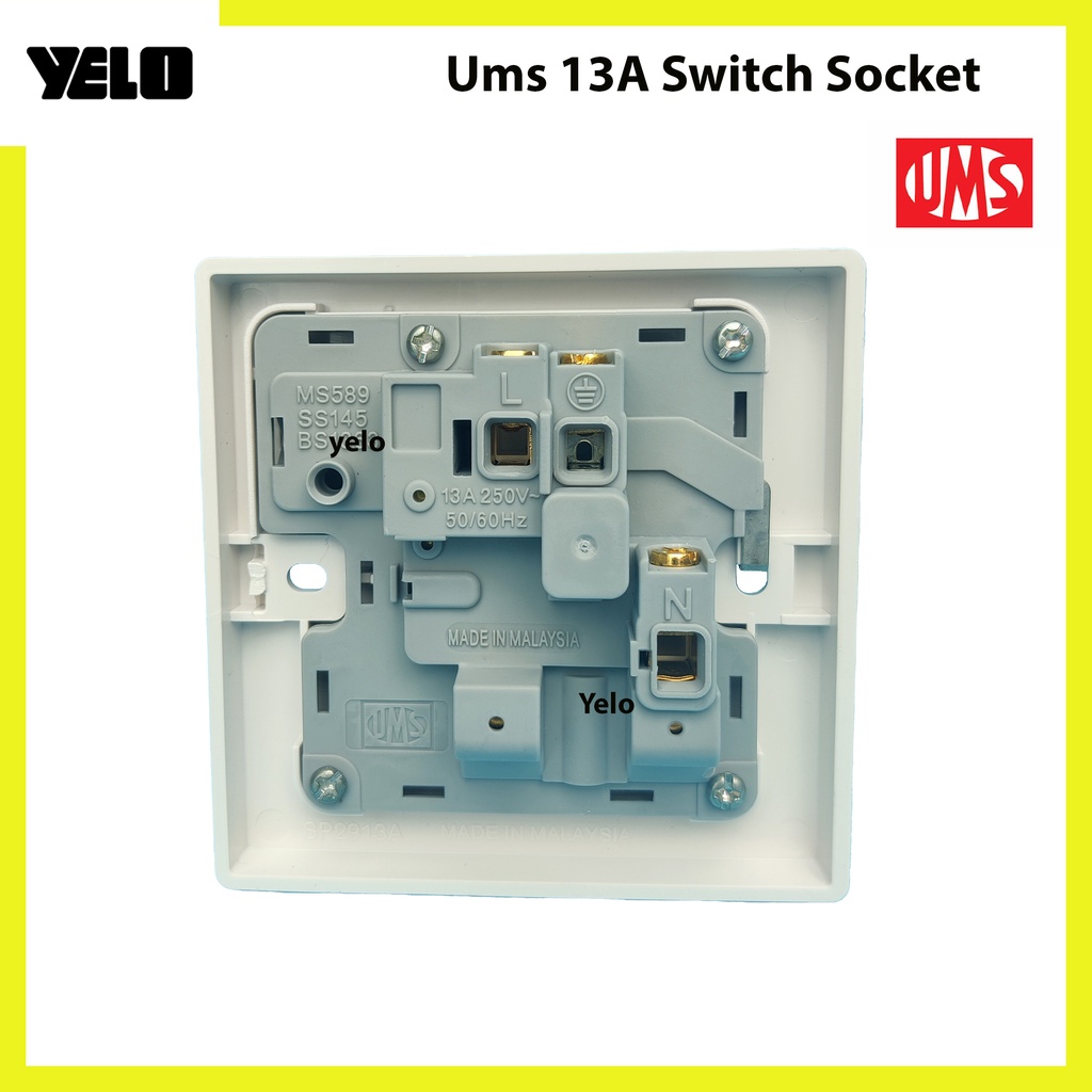 UMS 13A SWITCH SOCKET OUTLET / WALL SOCKET SWITCHES SIRIM APPROVED