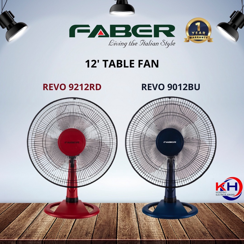 FABER TABLE FAN 12'' REVO 9212RD/REVO 9012BU Shopee Malaysia