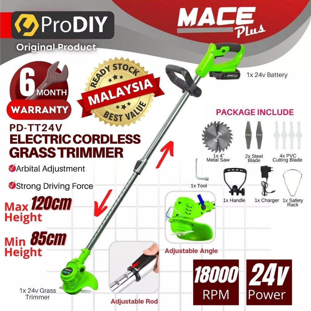 Malaysia Ready Stock PRODIY PDTT24V 24V Electric Grass Trimmer Grass