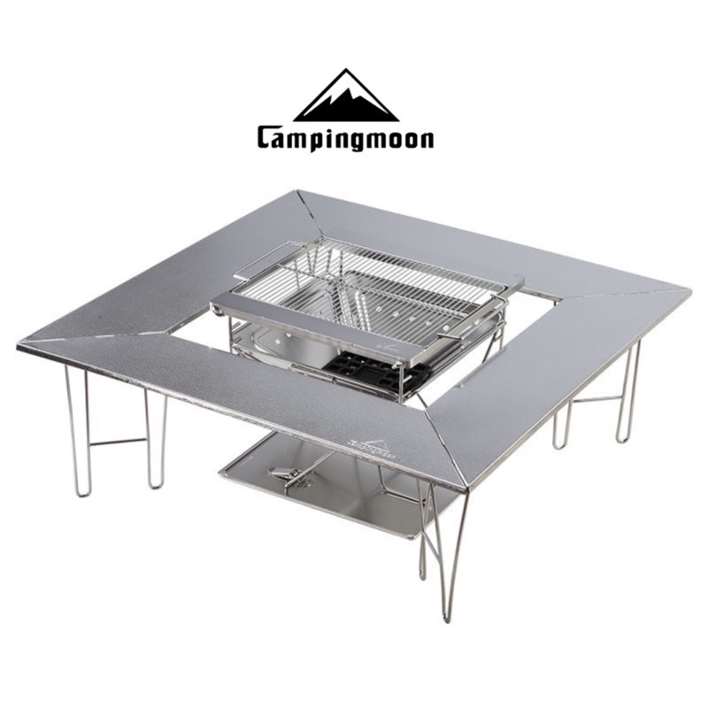 Campingmoon T500 Fire Pit Grill Table with Canvas Carrying Bag