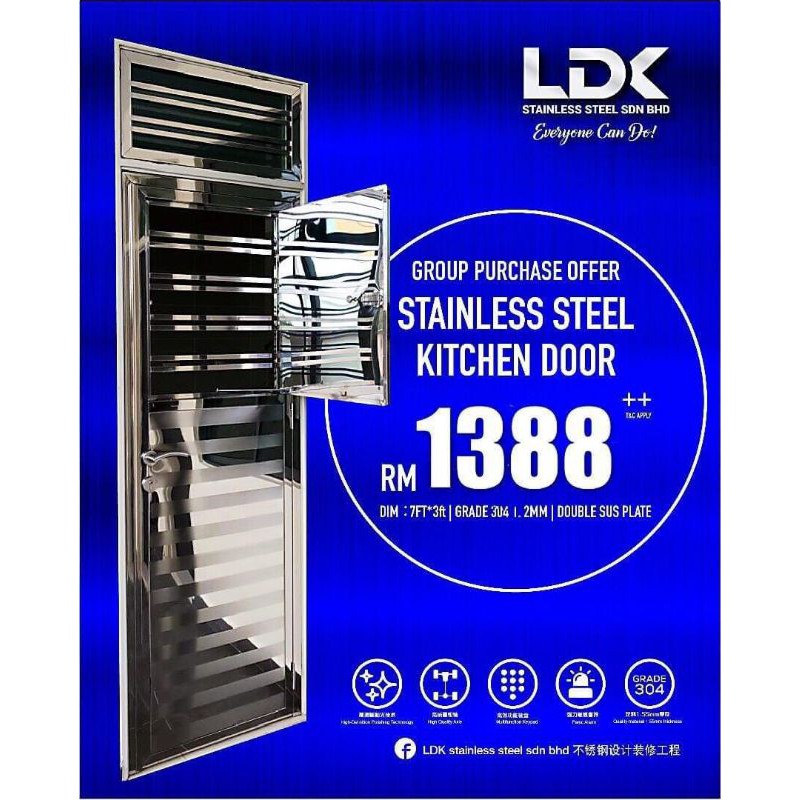 safety stainless steel kitchen door Shopee Malaysia