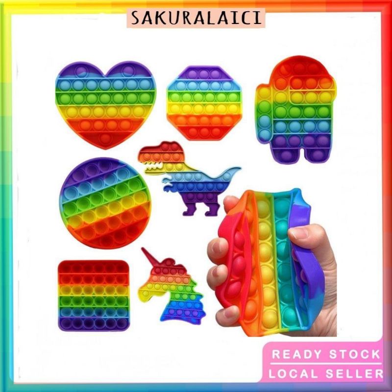 Raibow Pop It Silicone Push Fidge Pop It Toys Pop It Fast Shipping