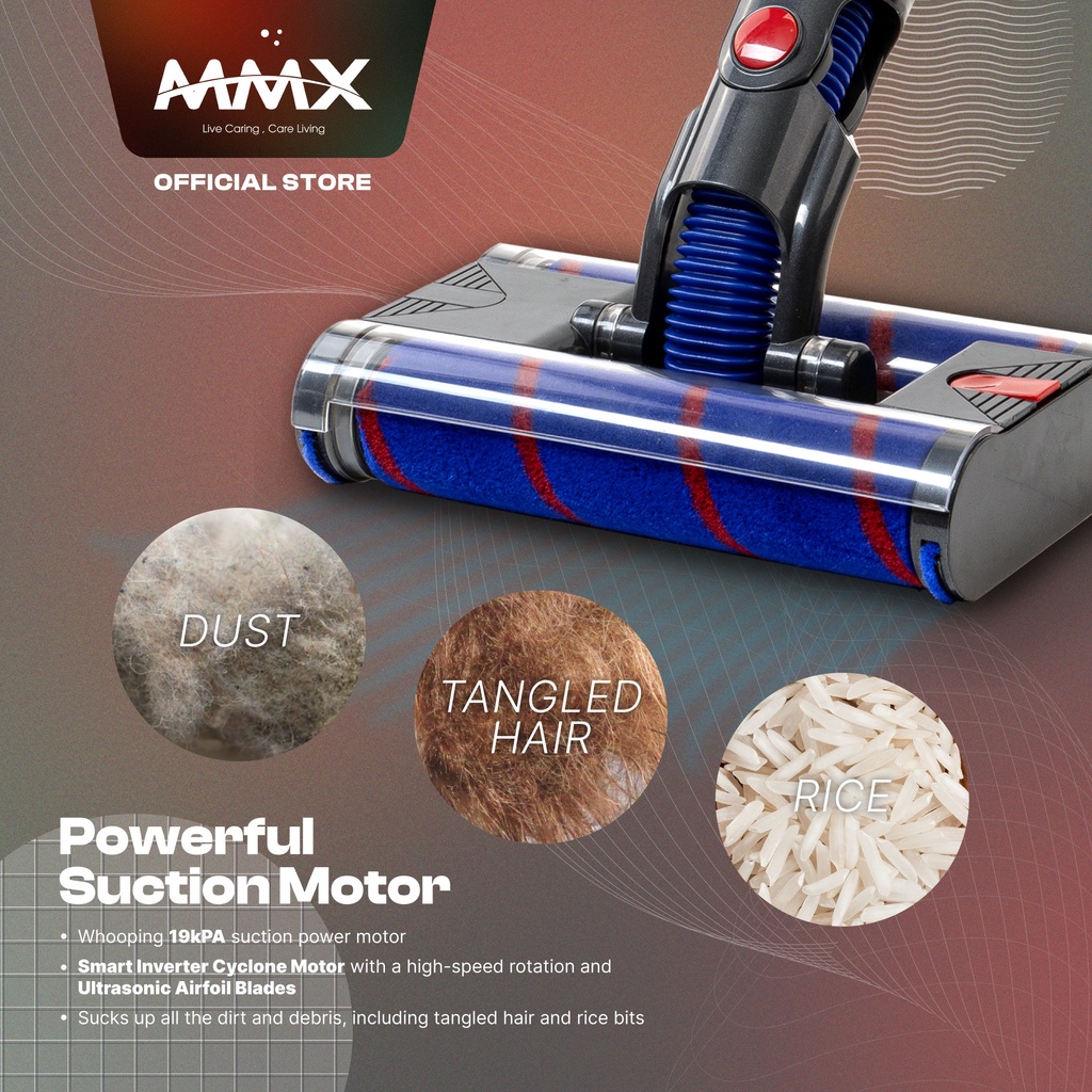 MMX Cyclone Duo A19 Lightest & Omnidirectional Double Brush Cordless Handheld Vacuum Cleaner 19