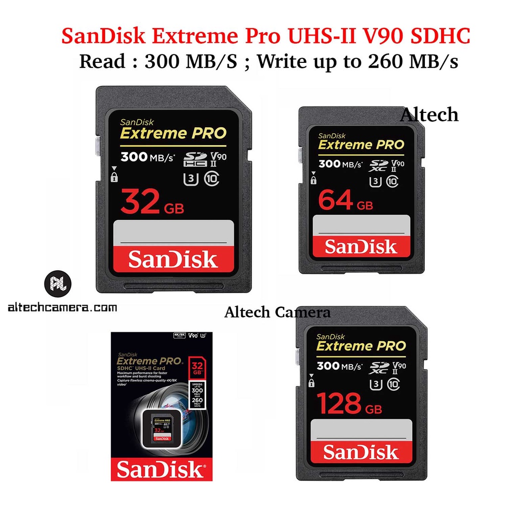 SanDisk Extreme Pro UHSII 300MB/s Memory Card 32GB / 64GB / 128GB