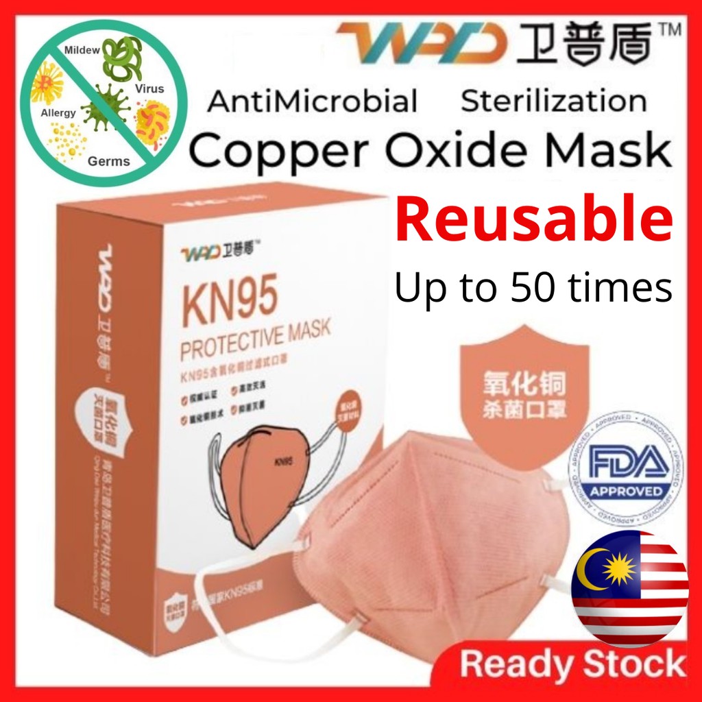 WPD COPPER OXIDE 5PLY KN95 MASK REUSABLE 氧化铜灭活KN95口罩 [ AntiMicrobial