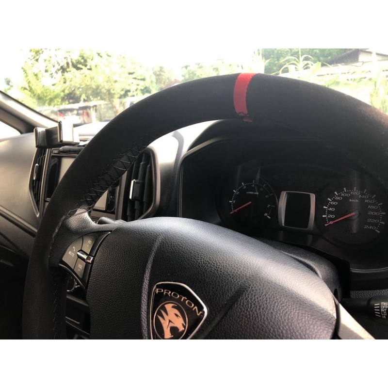 ALCANTARA steering Wrap Red lining READY STOCK MALAYSIA! Shopee Malaysia