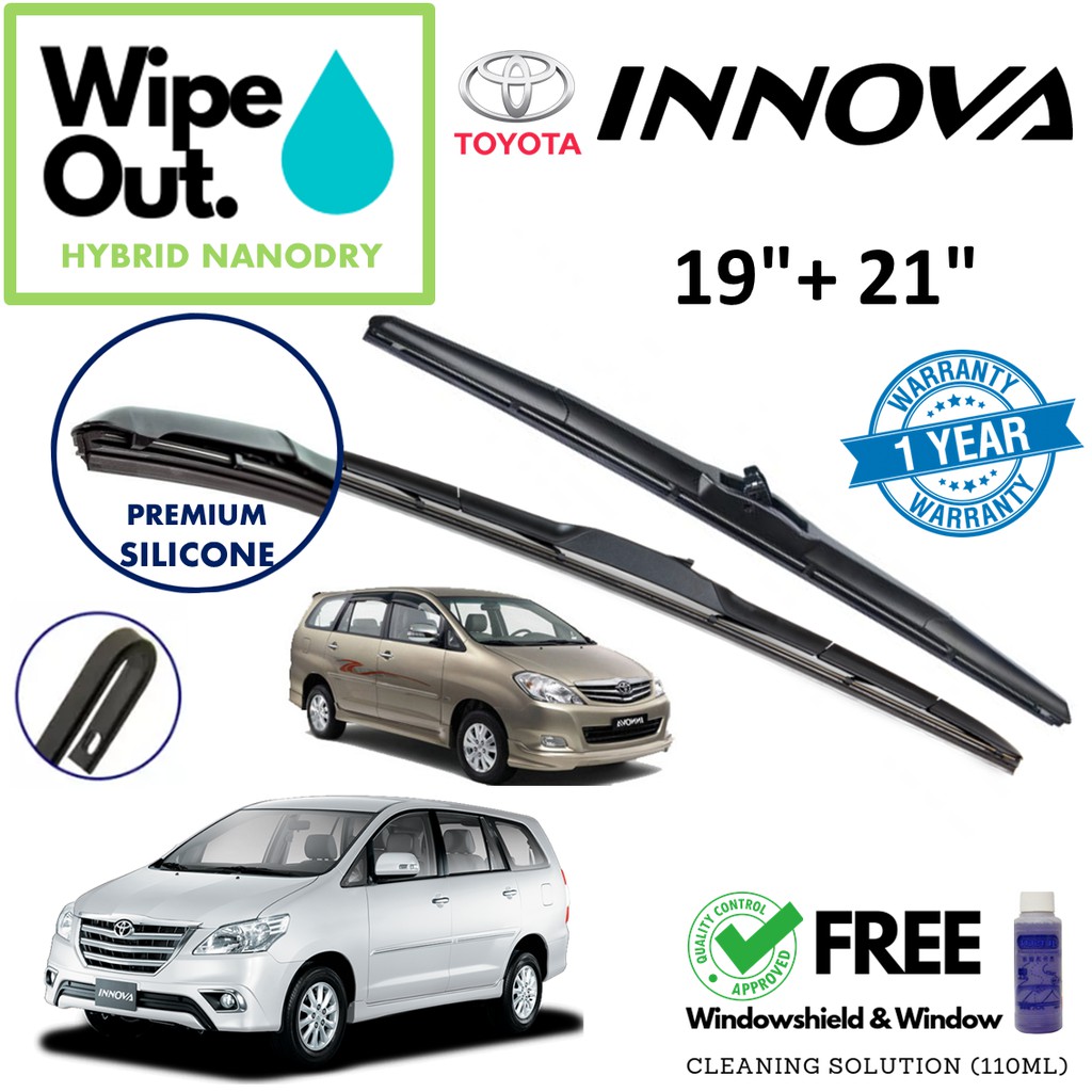 [PREMIUM] Toyota Innova 2004 2016 WipeOut HYBRID NANODRY SILICONE Wiper Blade Shopee Malaysia