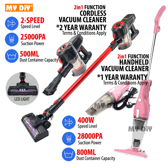 MYDIYSDNBHD HYUNDAI CORDLESS VACUUM CLEANER CYCLONE 25000PA
