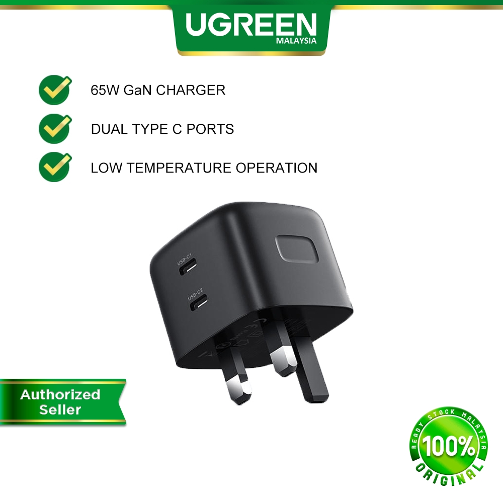 UGREEN 65W USB C GaN Charger PD Power Delivery Charger Adapter Type C Wall Charger for iPhone 12