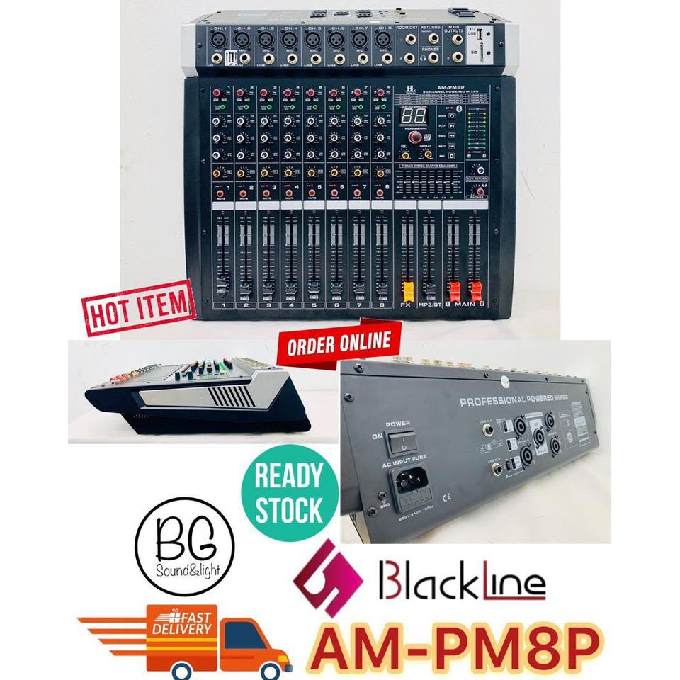Blackline AmPM8P Professional Powered Mixer 650w x2 Shopee Malaysia