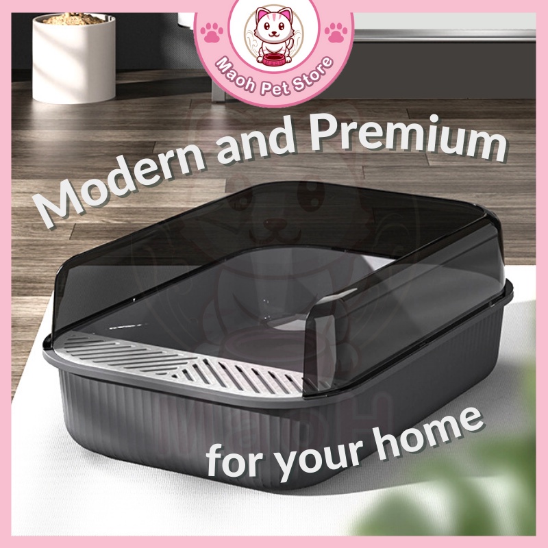 MaoH Modern Semi Enclosed Cat Litter Box With Free Scoop 开放式.. Cat