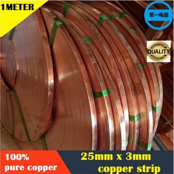 1 meter 25 MM X 3MM COPPER TAPE / COPPER STRIP ELECTRICAL EARTHING
