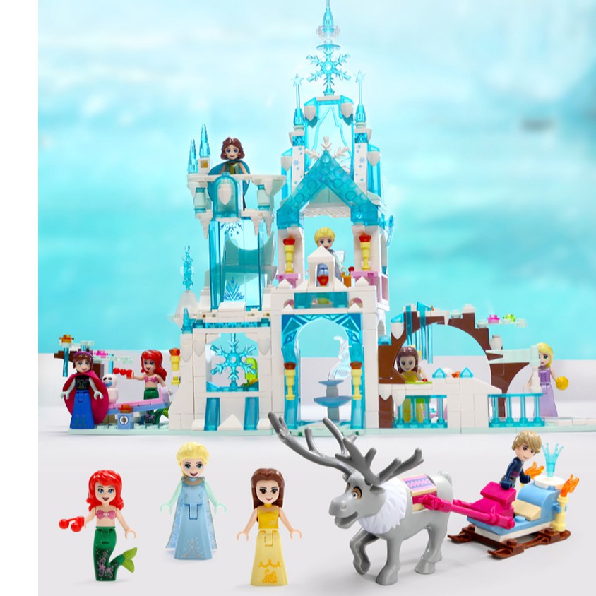 Girl Series Frozen 2 Elesa Snow Castle Building Blocks Set 8In 1 Lego