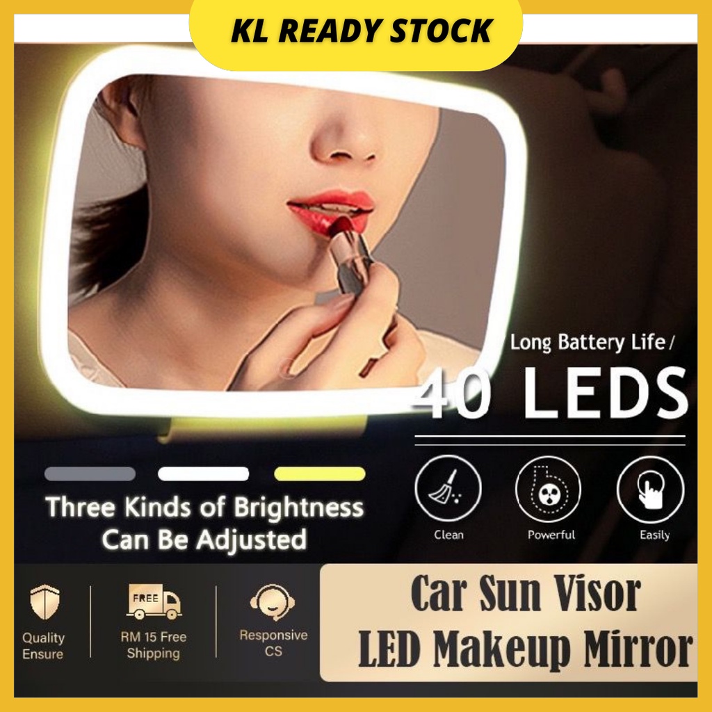 40 LED Vanity Mirror Car Makeup Mirror With Led Light Threelevel
